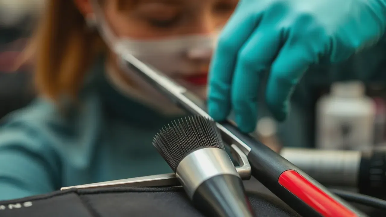 Equipment used for Wigan hairdressing, photographed close up